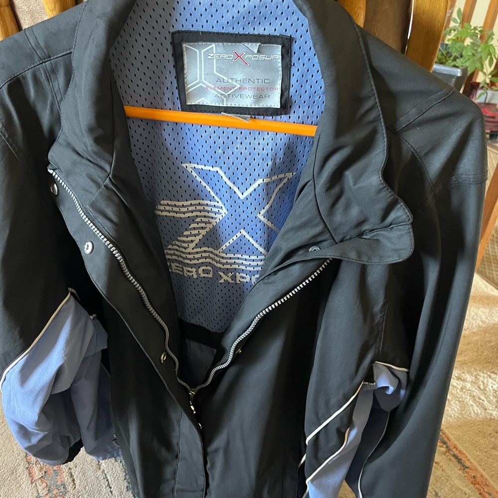 Zero Sport , lightweight jacket, black, blue great outdoor elements protection